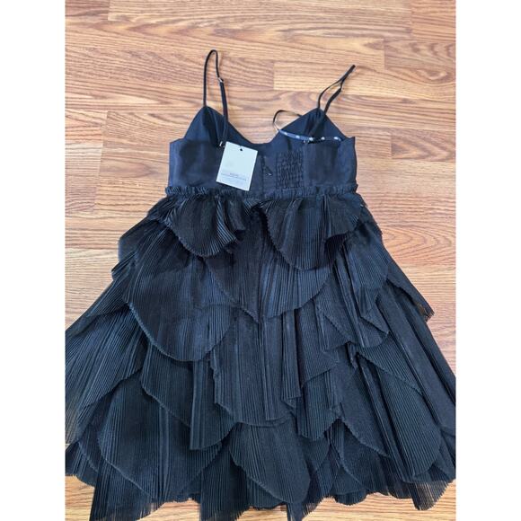 AJE.  black ELSIE PLEAT MINI PARTY DRESS size 8 - Picture 12 of 13